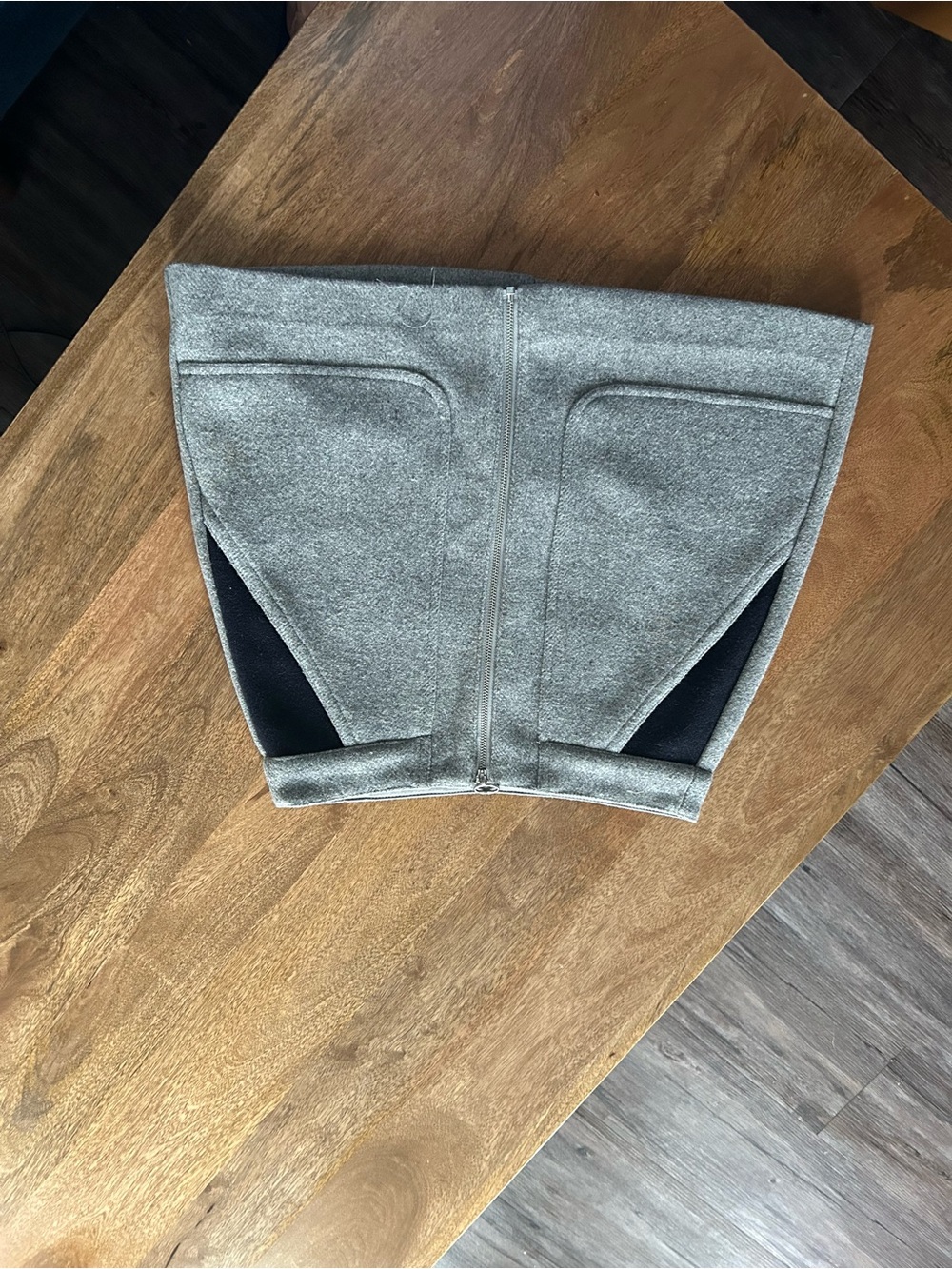 Zara Gray Mini Skirt with Black Side Insets